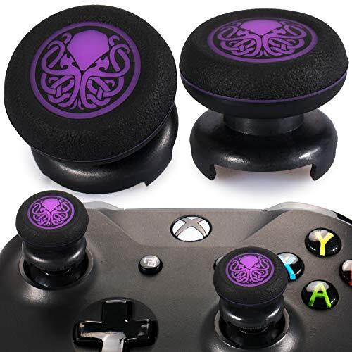 PlayRealm FPS Thumbstick Extender & Print Rubber Silicone Grip Cover Thumb Grip opzetstukken 2 sets voor Xbox Series X & Xbox One Controller (Cthulhu Abyss Purple)