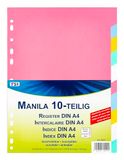 TSI Register 10-delig van stevig manila-karton, art.nr. 64510 | Stevig manila-karton, met tabs