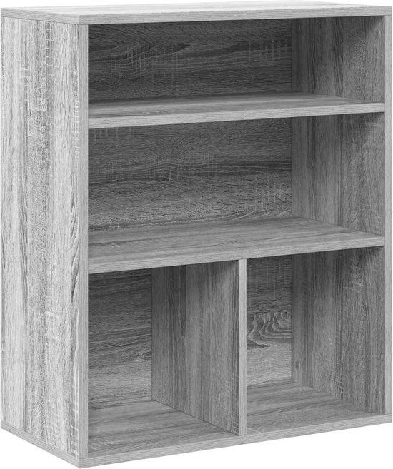 vidaXL Boekenkast - 60x30x71,5 cm - Bewerkt Hout - Grijs Sonoma Eikenkleurig