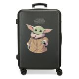Star Wars Characters Kinderkoffer, stijf, ABS, combinatieslot aan de zijkant, 4 dubbele wielen, handbagage, Grogu, Eenheidsmaat, Middelgrote koffer