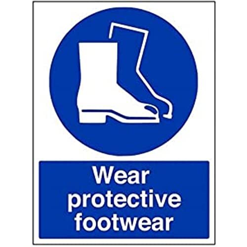 V Safety VSafety Wear Protective Footwear PPE Sign - 300mm x 400mm - Zelfklevende Vinyl
