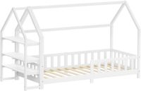 ML-Design Kinderbed huisbed 90x200 cm grenenhout wit