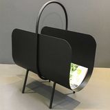 HAKU Tijdschriftenrek Zwart Metaal 37 x 22 x 47 cm