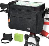 OEM Bol Stuurtas 4.2L waterdichte fietsmand tas met touchscreen voortas fiets met mesh vak fietstas voortas stuurtas fiets telefoonhouder met schouderband voor alle mobiele telefoons (Zwart)