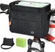 OEM Bol Stuurtas 4.2L waterdichte fietsmand tas met touchscreen voortas fiets met mesh vak fietstas voortas stuurtas fiets telefoonhouder met schouderband voor alle mobiele telefoons (Zwart)