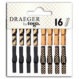 TOGA Wasknijpers, zwart en goud, 3 cm x 0,3 cm, 5-delige set