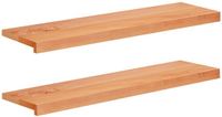 vidaXL Trapmatten 2 st Lak 100 x 25 x 2 cm Massief beukenhout