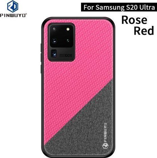 PINWUYO Rong-serie schokbestendige hoes voor Samsung Galaxy S20 Ultra - Rood