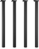 Wiltec set de pieds de table en acier inoxydable, noir, 4 pièces, Ø 60 mm, 870-900 mm réglable