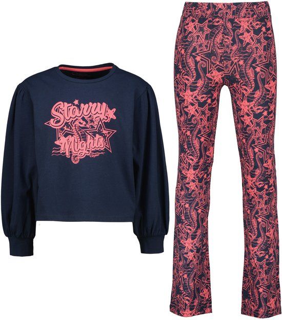 Vingino Winna Meisjes Pyjama Dark Blue Katoen/Elastaan Maat 158-164