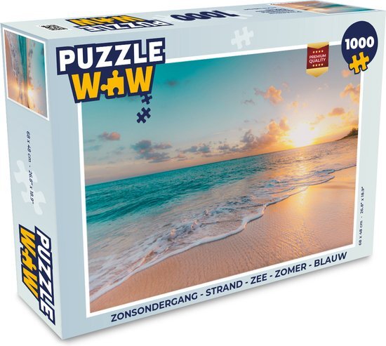 MuchoWow Puzzel Zonsondergang - Strand - Zee - Zomer - Blauw - Legpuzzel - Puzzel 1000 stukjes volwassenen - Sinterklaas cadeautjes - Sinterklaas voor grote kinderen