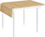 VASAGLE Table de salle à manger pliable, table de cuisine, extensible, pour 2 à 4 personnes, rectangulaire, avec rabats, chêne naturel et blanc nuage