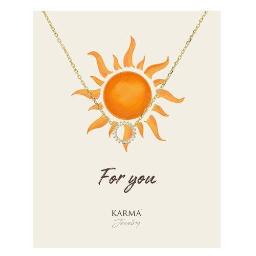 KARMA Jewelry gold plated ketting Nina + giftcard For You