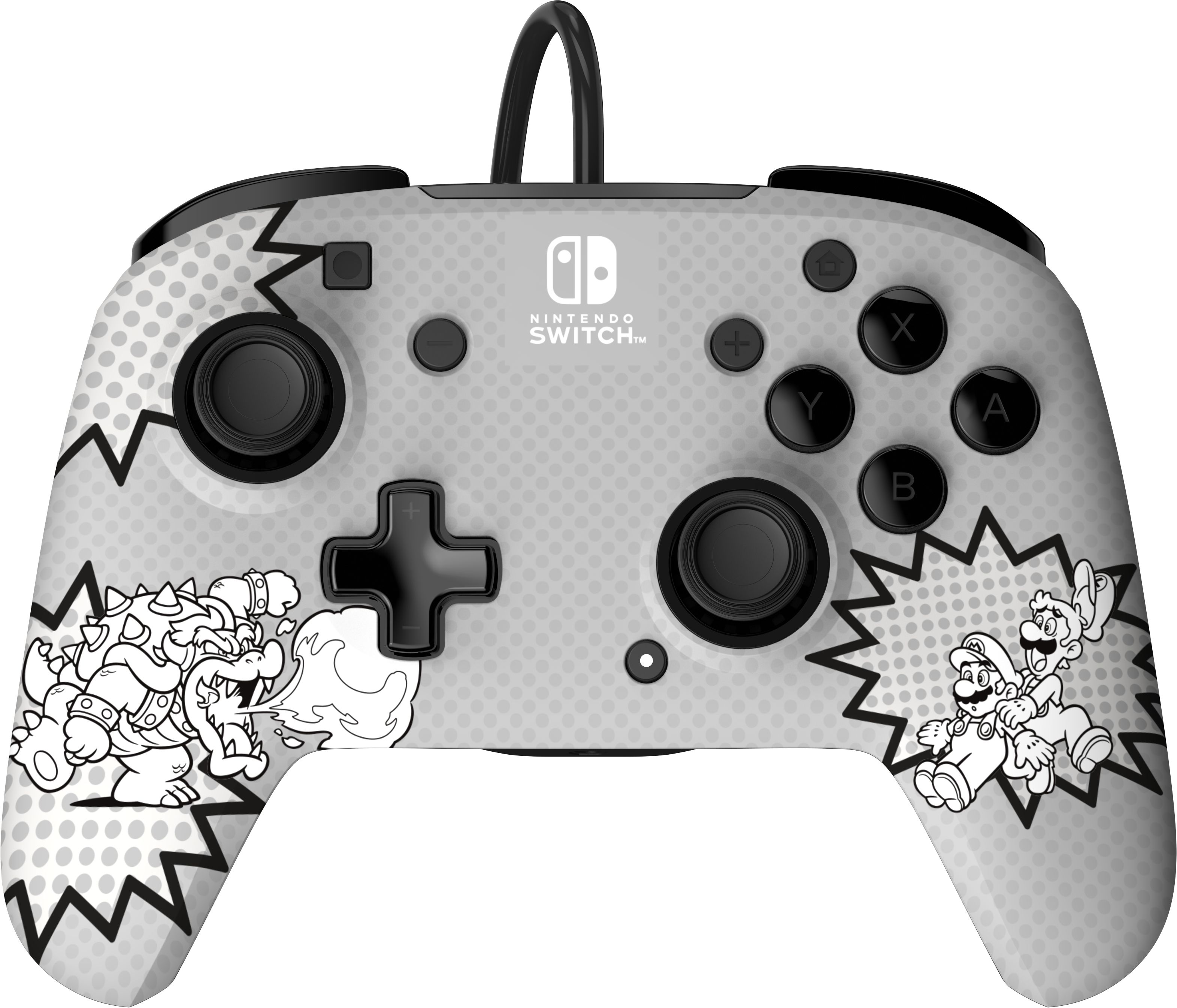 PDP REMATCH Comic Attack Gamepad - Nintendo Switch/OLED - Black/Grey/White