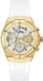 Guess Witte Rubber Horloge Voor Stijlvolle Elegantie
