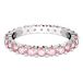 Swarovski Matrix ring, ronde taille, roze, gerhodineerd metaal