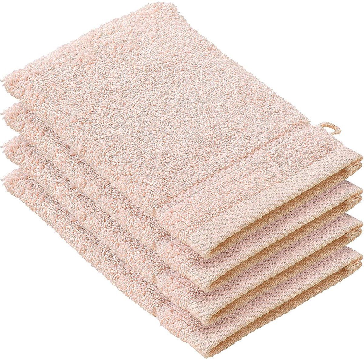De Witte Lietaer Stephanie Washandjes - 4 Stuks - Zalm - 15 x 21 cm - Katoen