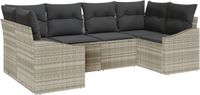 vidaXL Tuinbank Set Lichtgrijs Polyrattan