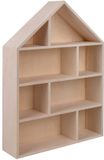 Rayher Houten vitrinehuis, 30 x 43 x 8 cm, 8 vakken, om op te hangen, houten kist in huisvorm, FSC-gecertificeerd, om te knutselen en te beschilderen, 64507505, naturel