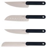 Ensemble de 4 couteaux de cuisine, en acier inoxydable japonais, avec manche en matériau souple