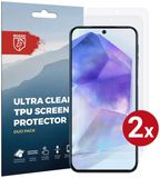 Rosso Screen Protector Geschikt voor Samsung Galaxy A55 | Ultra Clear Duo Pack | TPU Folie | Case Friendly Beschermfolie | 2 Stuks