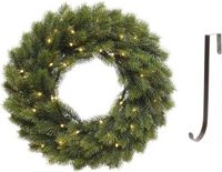 Couronne de pin 40 cm éclairage avec pendentif en fer