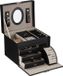 Merkloos / Sans marque Relaxdays Sieraden organizer - met spiegel en lades - afsluitbaar - 18,5 x 24 x 19 cm