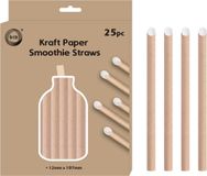 DID Kraftpapier smoothie rietjes - 25 stuks - naturel - 20cm x 1.2cm