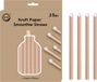 DID Kraftpapier smoothie rietjes - 25 stuks - naturel - 20cm x 1.2cm
