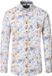 CASA MODA Sport casual fit overhemd - popeline - wit met geel - blauw en bruin bloemen dessin - Strijkvriendelijk - Boordmaat: 41 - 42