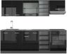 Vicco R-Line Complete keukeneenheid – 240 cm zonder werkblad Hoogglans zwart/antraciet