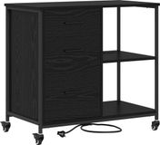 vidaXL Kast met Oplaadstation 76 x 41 x 72 cm Bewerkt hout Zwart eiken