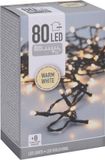 Merkloos Kerstverlichting - 2x - lichtsnoer - 80 led lampjes - warm wit - 8 meter