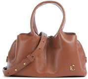 COCCINELLE Leren handtas schoudertas Nell Handbag Grained Leather Cognac bruine