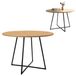 EstiloHome YAMA B Table de salle à manger ronde en chêne Artisan 90 cm avec structure métallique