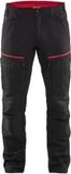 Blåkläder Service werkbroek met stretch 1456-1845 - Mannen - Zwart/Rood - 48