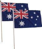 Merkloos / Sans marque Promex Gmbh Luxe zwaaivlag Australië - Set van 2x stuks - 30 x 45 cm - op stok