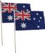 Merkloos / Sans marque Promex Gmbh Luxe zwaaivlag Australië - Set van 2x stuks - 30 x 45 cm - op stok