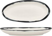 Bonna Serveerschaal - Lavis Black - Porselein - 20x12 cm (240cc) - set van 2