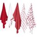 W5 Set de cuisine et de salle de bain, 5 pièces. (Rouge/gris)