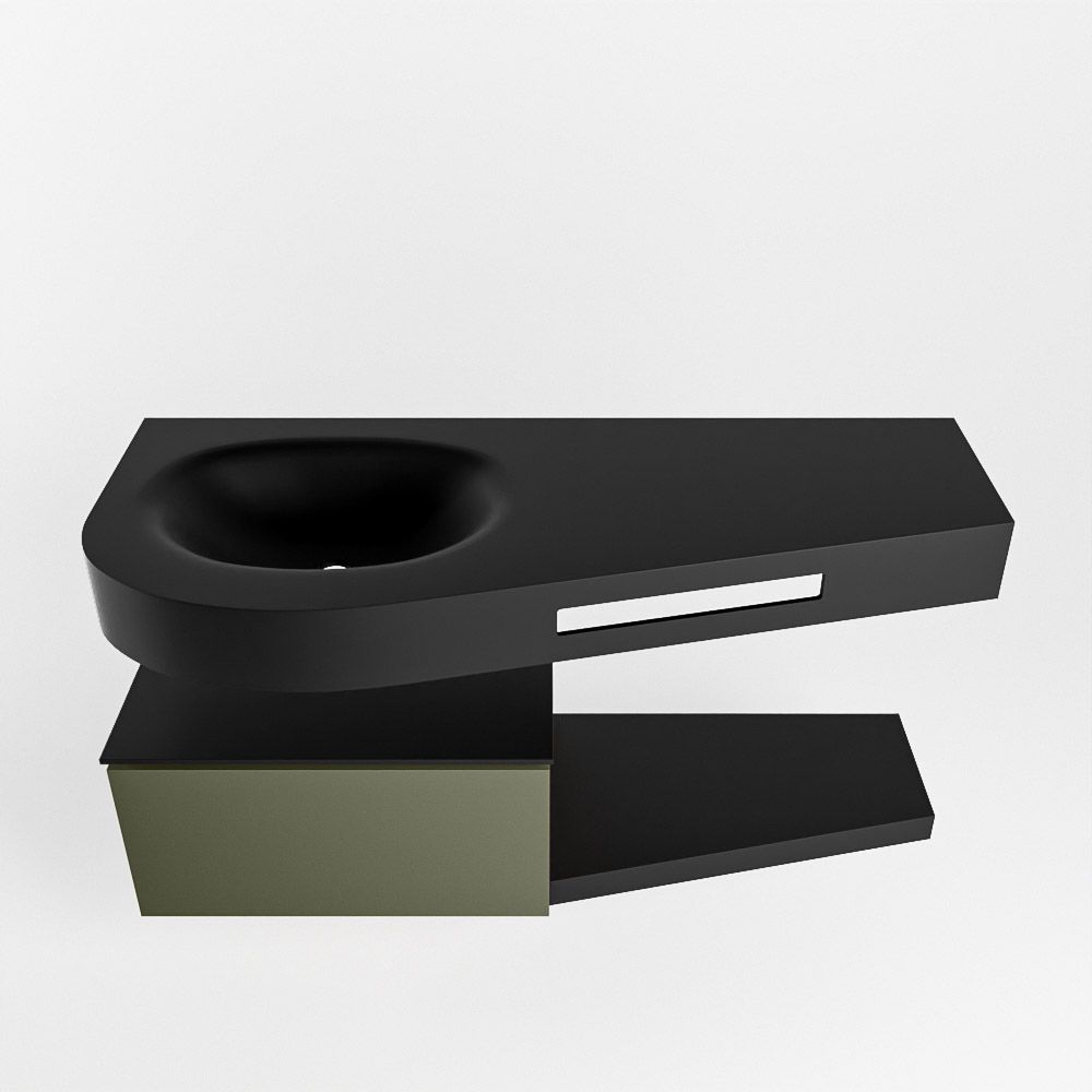 Mondiaz Riva Dulcet badkamermeubel links 120 urban en army - 120x50x53cm