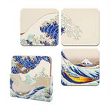 Set van 4 onderzetters - De grote golf van Kanagawa