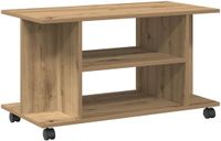 vidaXL Tv-meubel met wieltjes 80x40x45cm bewerkt hout artisanaal eiken