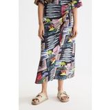 Scotch & Soda Jupe portefeuille mi-longue taille haute Art Dept Collage Multicolor