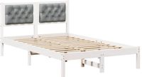 vidaXL Bedframe Lichtgrijs Massief Grenenhout 135 x 190 cm