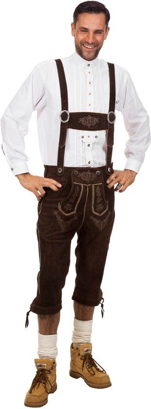 Wilbers Lederhose donker bruin voor heer
