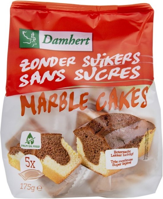 Damhert Marmercakes zonder suikers 210g