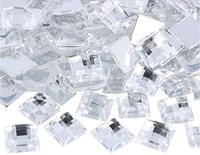 Decoratieve edelstenen van acryl, vierkant, 16 x 16 mm, ca. 500 stuks.