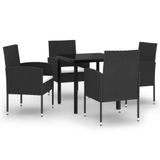 vidaXL 5-delige Tuinset Zwart