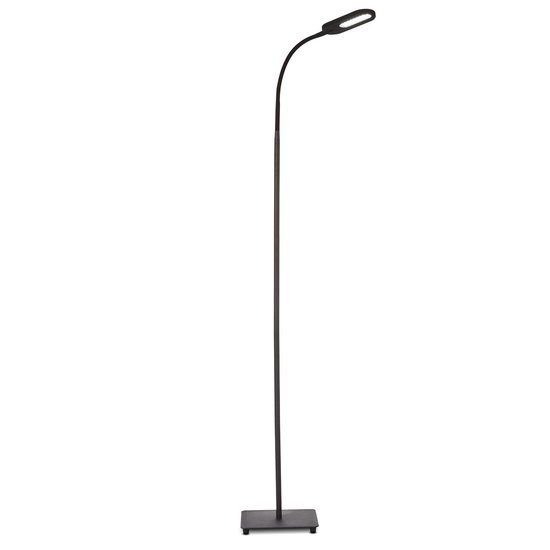 B.K.Licht Zwarte LED Vloerlamp - Dimbaar - 600Lm - 8W - Leeslamp